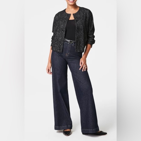 SPANX Ponte Bomber Jacket in Herringbone - Picture 3 of 6